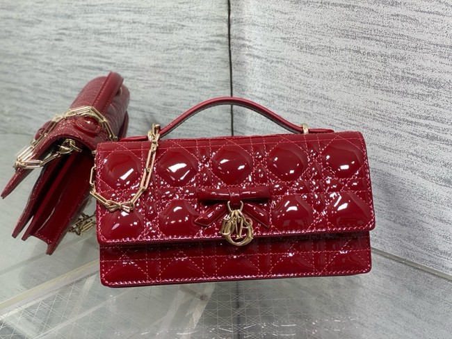 My Dior Mini Bag Cannage patent leather S0984PU red