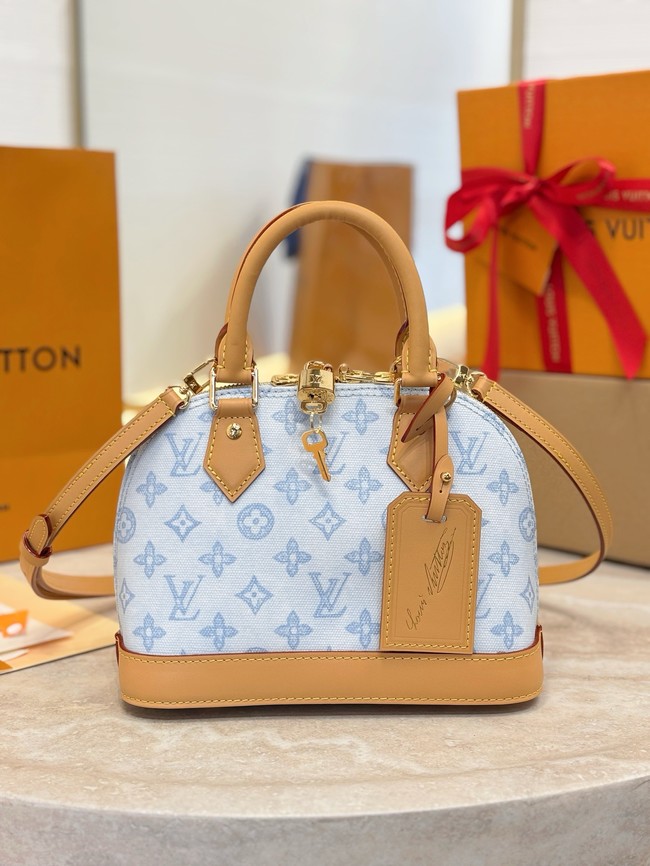 Louis Vuitton Monogram Alma BB Tote Bag M27526 blue