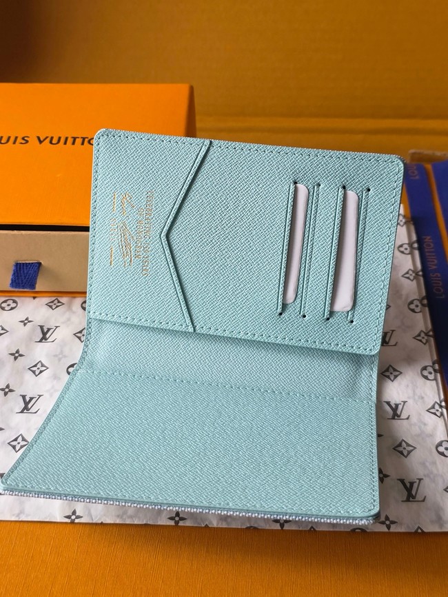 Louis Vuitton Passport Cover M27613 Bleu Courrier