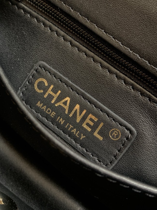 Chanel Mini Flap Bag with Top Handle AS2215 denim black