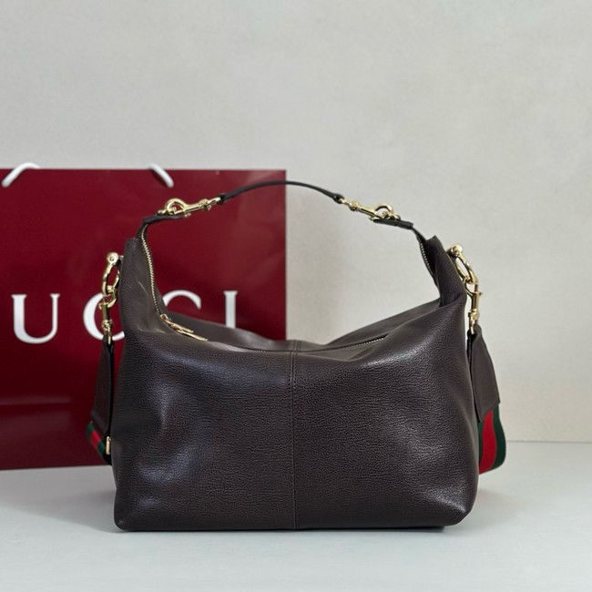 Gucci Brera medium crossbody bag 866938 dark brown leather