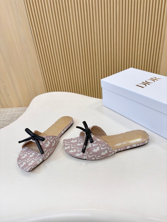 Dior Bow Slide Dior Oblique Embroidered Cotton KCO623-1