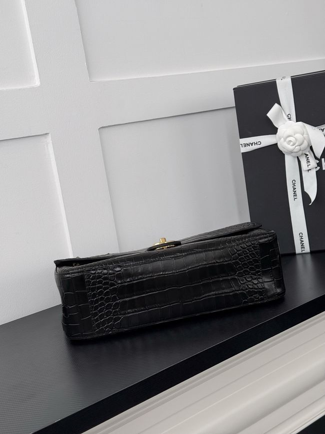 Chanel Crocodile Embossed Maxi Flap bag AS6231 black&gold-Tone Metal Chanel Crocodile Embossed Maxi Flap bag AS6231 black&gold-Tone Metal