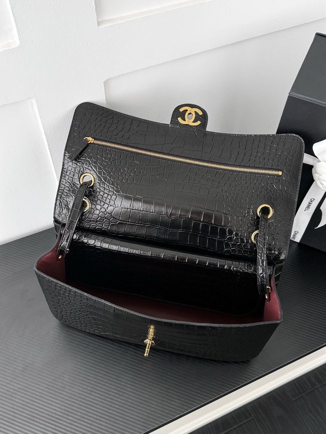 Chanel Crocodile Embossed Maxi Flap bag AS6231 black&gold-Tone Metal Chanel Crocodile Embossed Maxi Flap bag AS6231 black&gold-Tone Metal