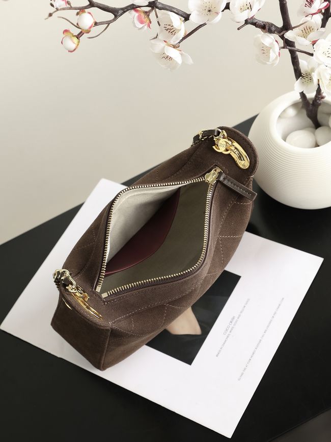 CHANEL Hobo Bag Suede AS6640 dark brown