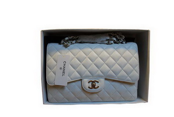 Chanel Jumbo Double Flaps Bag A36097 White Original Caviar Leather Silver Chanel Jumbo Double Flaps Bag A36097 White Original Caviar Leather Silver