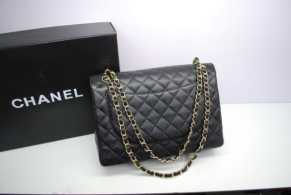 Chanel Maxi Double Flaps Bag A36098 Black Original Caviar Leather Gold Chanel Maxi Double Flaps Bag A36098 Black Original Caviar Leather Gold