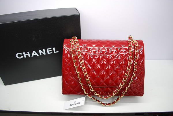 Chanel Maxi Double Flaps Bag A36098 Red Original Patent Leather Gold Chanel Maxi Double Flaps Bag A36098 Red Original Patent Leather Gold