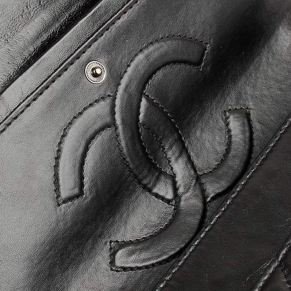 Chanel Classic Bags A40711 Black Lambskin Leather Silver