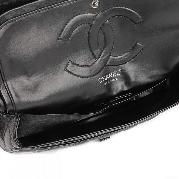 Chanel Classic Bags A40711 Black Lambskin Leather Silver