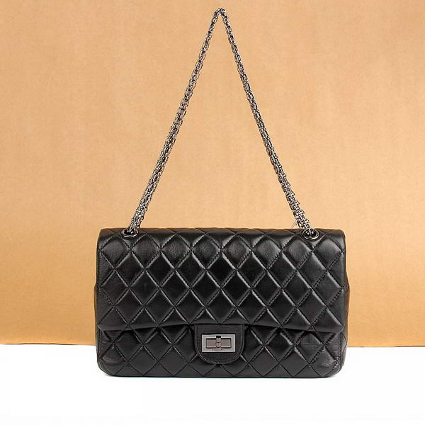 Chanel Classic Bags A40711 Black Lambskin Leather Silver