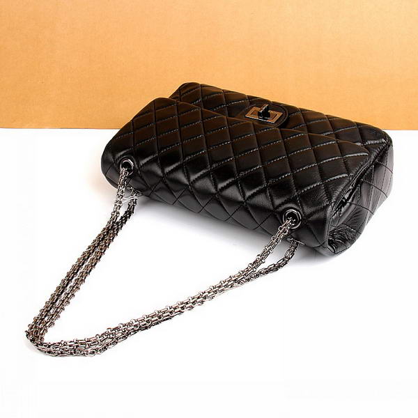 Chanel Classic Bags A40711 Black Lambskin Leather Silver