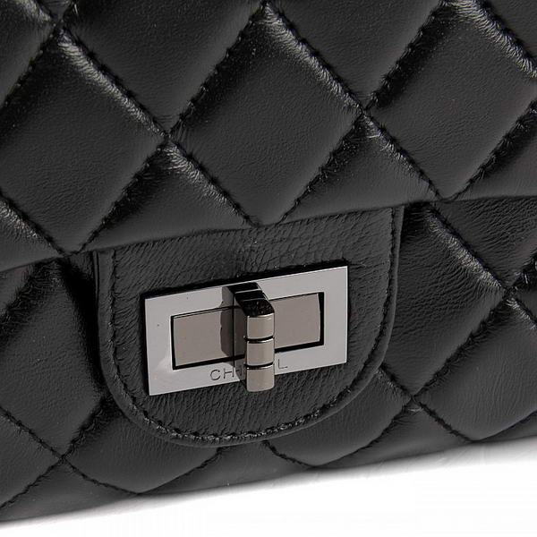 Chanel Classic Bags A40711 Black Lambskin Leather Silver