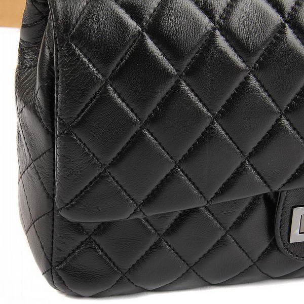 Chanel Classic Bags A40711 Black Lambskin Leather Silver