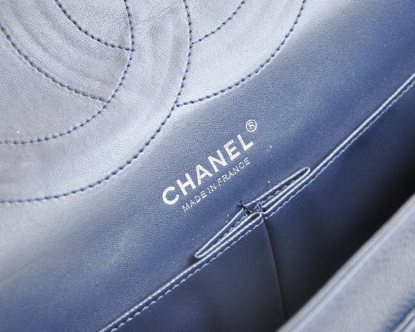 Chanel Classic 2.55 Series Light Blue Caviar Silver Chain Quilted Flap Bag 1113 Chanel Classic 2.55 Series Light Blue Caviar Silver Chain Quilted Flap Bag 1113