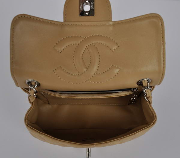Cheap Chanel Classic mini Flap Bag 1115 Apricot Sheepskin Silver Hardware Cheap Chanel Classic mini Flap Bag 1115 Apricot Sheepskin Silver Hardware