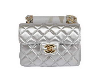 Cheap Chanel Classic mini Flap Bag 1115 Light Silver Sheepskin Golden Hardware Cheap Chanel Classic mini Flap Bag 1115 Light Silver Sheepskin Golden Hardware