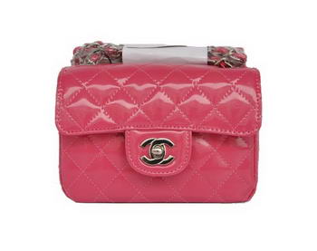 Cheap Chanel Classic mini Flap Bag 1115 Peach Patent Silver Hardware Cheap Chanel Classic mini Flap Bag 1115 Peach Patent Silver Hardware