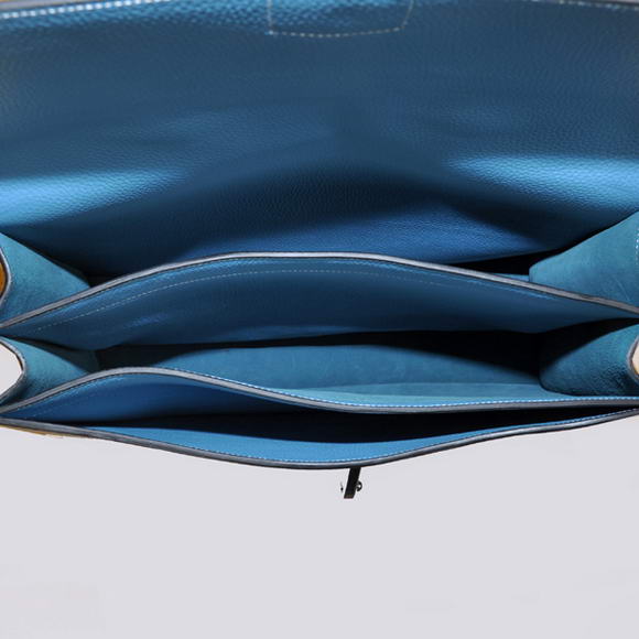 Hermes Sac Depeche 38cm Briefcase Clemence Blue Hermes Sac Depeche 38cm Briefcase Clemence Blue