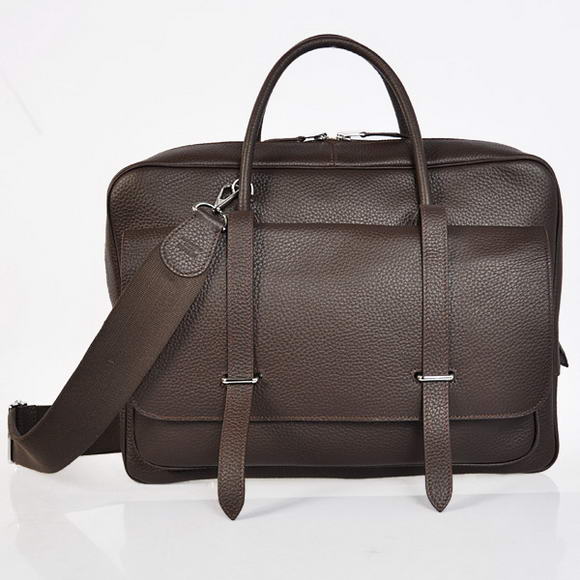 Hermes Steve 38CM Travel Bag Clemence Leather Brown Hermes Steve 38CM Travel Bag Clemence Leather Brown