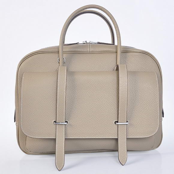 Hermes Steve 38CM Travel Bag Clemence Leather Grey Hermes Steve 38CM Travel Bag Clemence Leather Grey