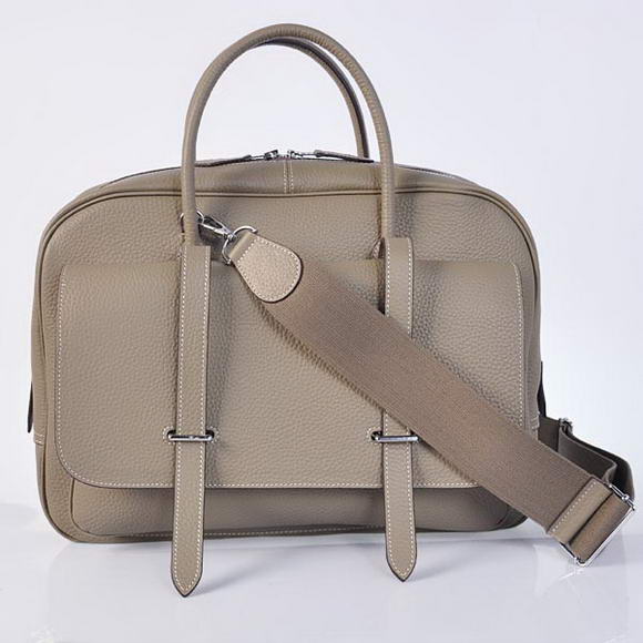 Hermes Steve 38CM Travel Bag Clemence Leather Grey Hermes Steve 38CM Travel Bag Clemence Leather Grey