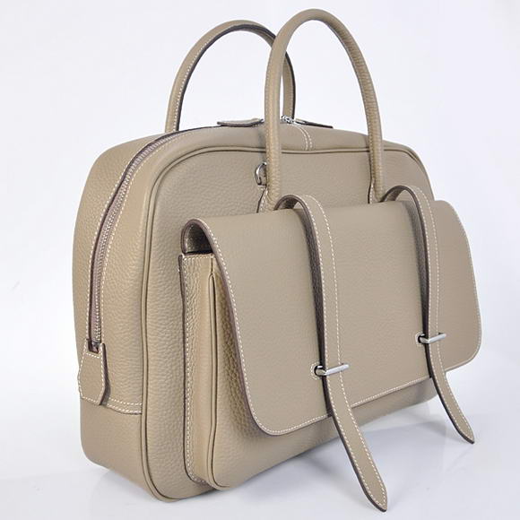 Hermes Steve 38CM Travel Bag Clemence Leather Grey Hermes Steve 38CM Travel Bag Clemence Leather Grey