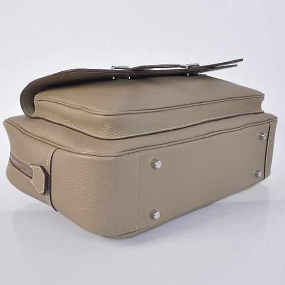 Hermes Steve 38CM Travel Bag Clemence Leather Grey Hermes Steve 38CM Travel Bag Clemence Leather Grey