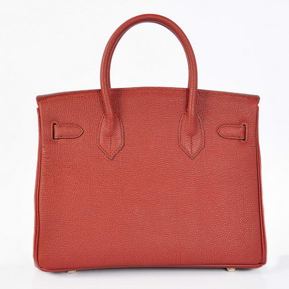 Hermes Birkin 30CM Tote Bags Bordeaux Smooth Leather Gold