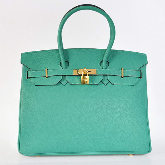 Hermes Birkin 35CM Tote Bags Togo Leather Green Golden