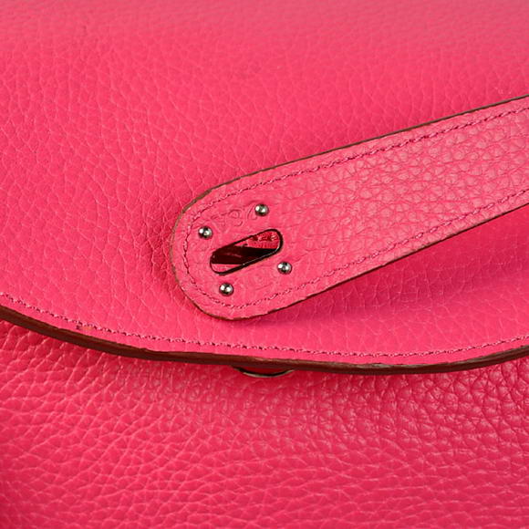 Hermes Lindy 30CM Havanne Handbags 1057 Peach Leather Silver Hardware Hermes Lindy 30CM Havanne Handbags 1057 Peach Leather Silver Hardware