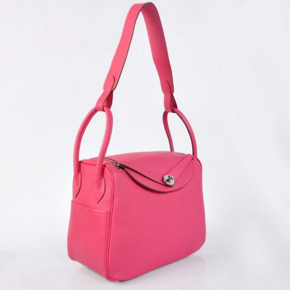 Hermes Lindy 30CM Havanne Handbags 1057 Peach Leather Silver Hardware Hermes Lindy 30CM Havanne Handbags 1057 Peach Leather Silver Hardware