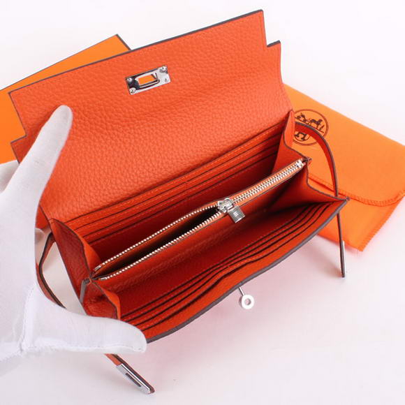 Hermes Kelly Bi-Fold Wallet A708 Orange Hermes Kelly Bi-Fold Wallet A708 Orange