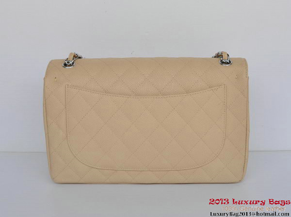 Chanel Jumbo Quilted Classic Cannage Patterns Flap Bag A58600 Apricot Silver Chanel Jumbo Quilted Classic Cannage Patterns Flap Bag A58600 Apricot Silver