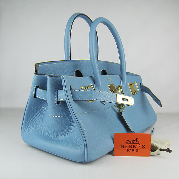 Hermes Birkin 6109 Togo Leather Bag Light Blue 42cm Gold Hermes Birkin 6109 Togo Leather Bag Light Blue 42cm Gold