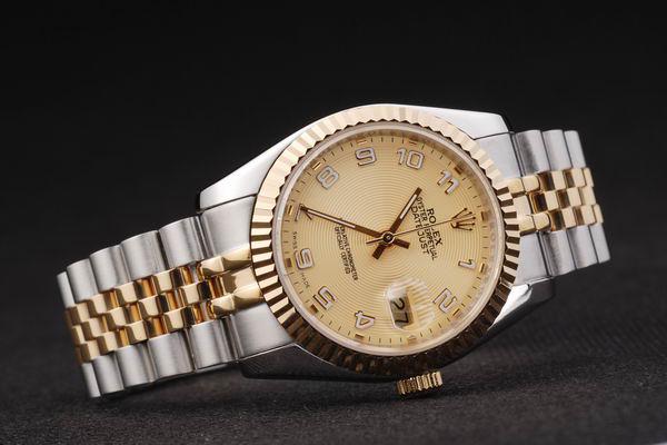 Rolex Datejust Stainless Steel Golden Surface Watch-RD2385 Rolex Datejust Stainless Steel Golden Surface Watch-RD2385