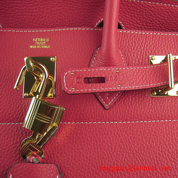 Hermes Birkin 42cm Togo Leather Bag 6109 Red gold padlock Hermes Birkin 42cm Togo Leather Bag 6109 Red gold padlock