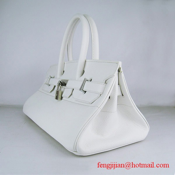 Hermes Birkin 42cm Togo Leather Bag 6109 White silver padlock Hermes Birkin 42cm Togo Leather Bag 6109 White silver padlock