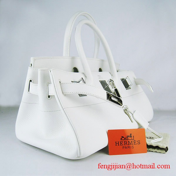 Hermes Birkin 42cm Togo Leather Bag 6109 White silver padlock Hermes Birkin 42cm Togo Leather Bag 6109 White silver padlock
