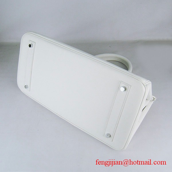 Hermes Birkin 42cm Togo Leather Bag 6109 White silver padlock Hermes Birkin 42cm Togo Leather Bag 6109 White silver padlock