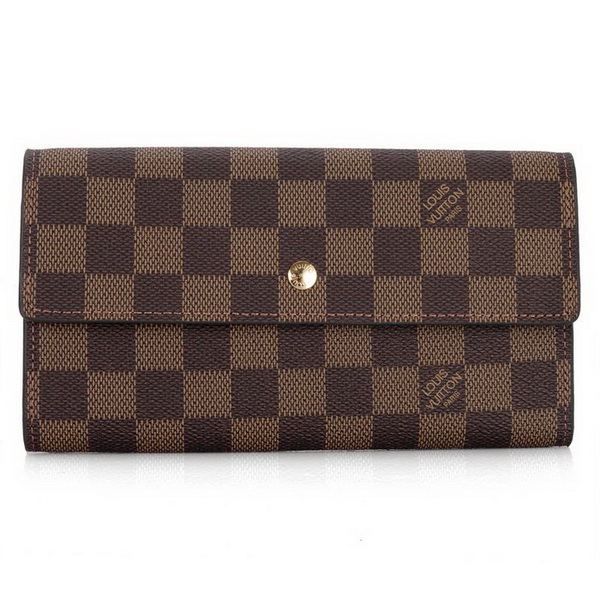 Louis Vuitton Damier Ebene Canvas Sarah Wallet N61734 Louis Vuitton Damier Ebene Canvas Sarah Wallet N61734