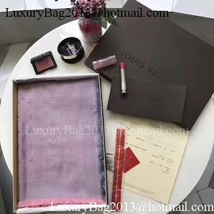 Louis Vuitton MONOGRAM DENIM Scarf M33695 Light Pink Louis Vuitton MONOGRAM DENIM Scarf M33695 Light Pink