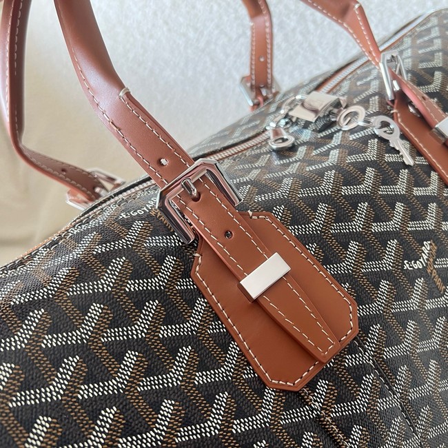 Goyard Calfskin Leather Travel Bag 55699 brown
