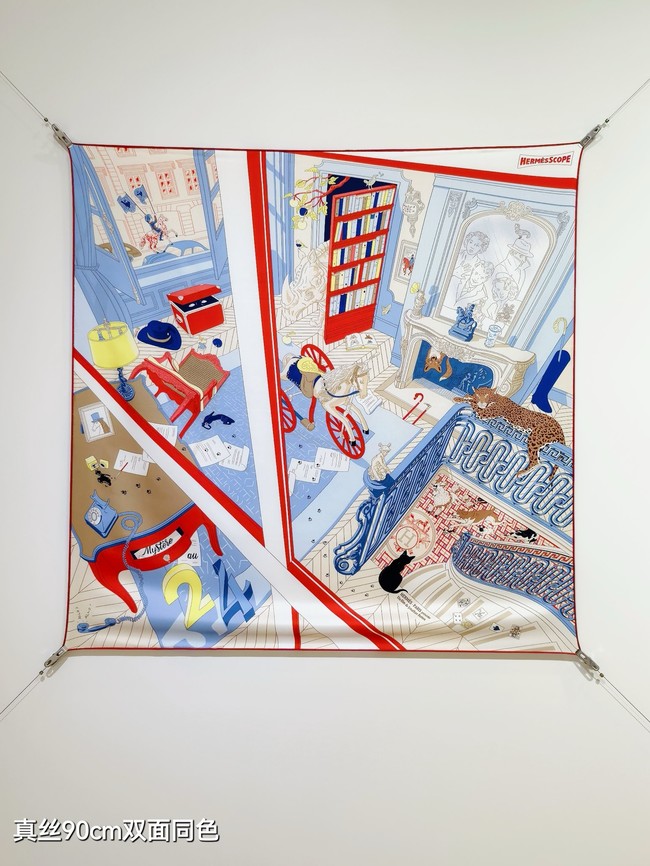 Hermes 90 Square Scarf Silk Twill KY164