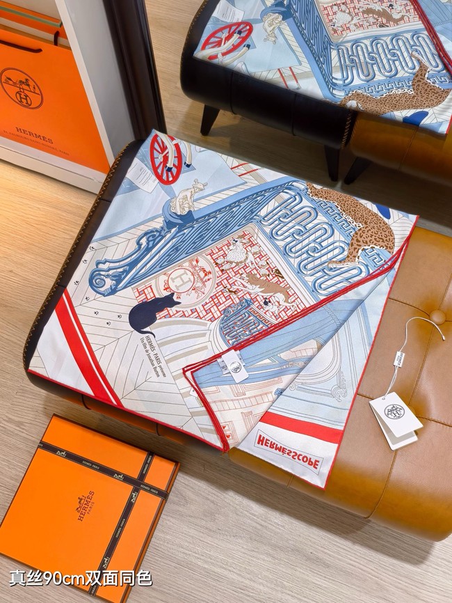 Hermes 90 Square Scarf Silk Twill KY164
