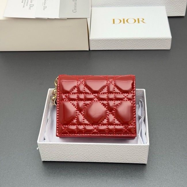 LADY DIOR LOTUS WALLET patent leather S0178 red LADY DIOR LOTUS WALLET patent leather S0178 red