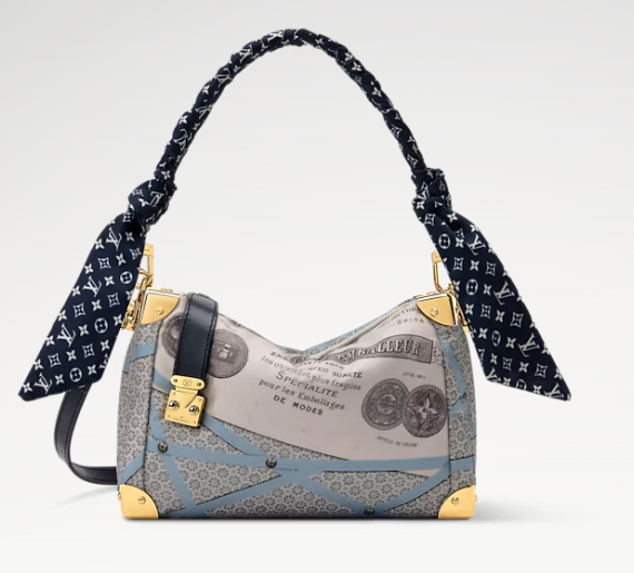 Louis Vuitton Side Trunk MM M28749 Beige&Blue Louis Vuitton Side Trunk MM M28749 Beige&Blue