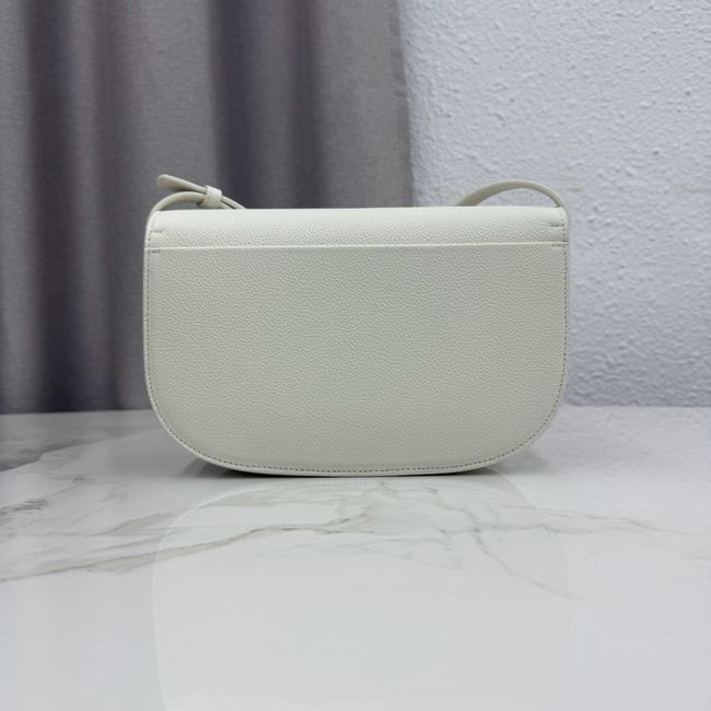 Medium Dior Medaillon Flap Bag Grained Calfskin M3920QD Latte