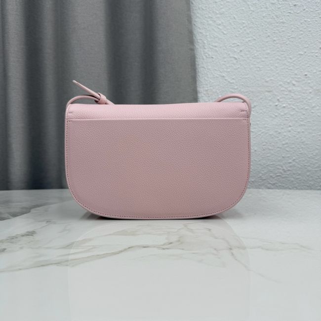 Medium Dior Medaillon Flap Bag Grained Calfskin M3920QD Rose Tendre