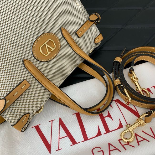 ALENTINO GARAVANI ANTIBES small Canvas leather bag WB0R20 tobacco ALENTINO GARAVANI ANTIBES small Canvas leather bag WB0R20 tobacco